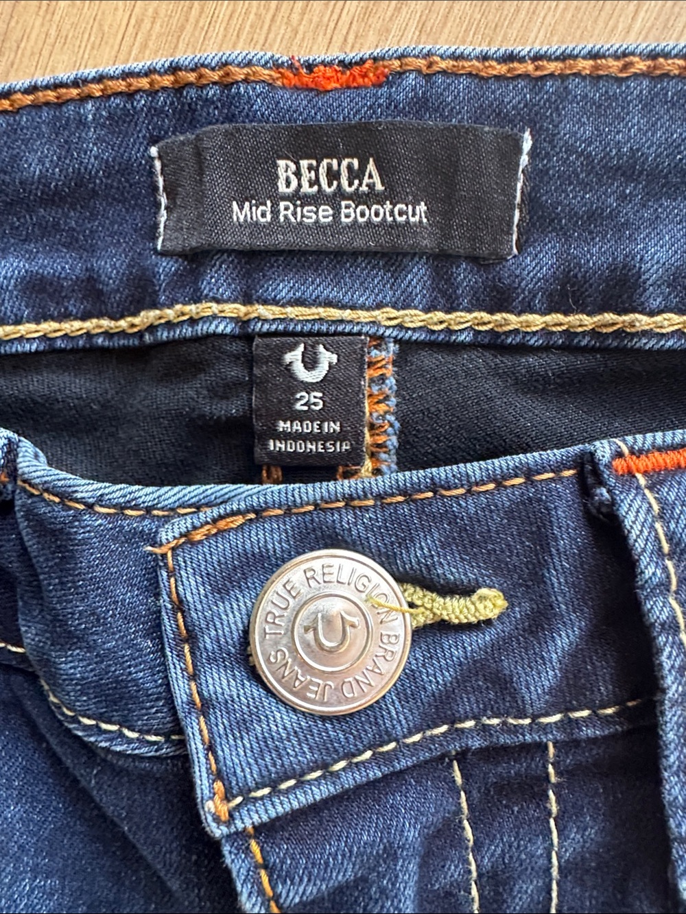 True Religion Becca Mid Rise Bootcut Jeans Indigo Size 25 - Picture 10 of 16